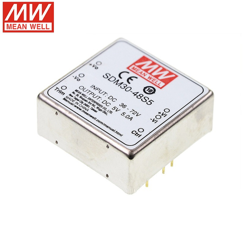 台湾明纬电源SDM30-12S3//24/48/ 正品30W单组输出DC-DC转换电源