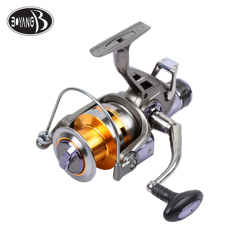Fishing Reel KS Dual Braking Long Cast Ocean Fishing Reel All-Metal Head Anchoring Reel Carp Reel Spinning Fishing Reel with Front and Rear Brakes