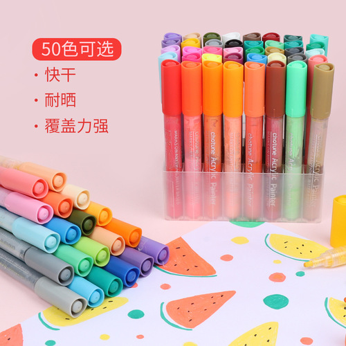 chotune acrylic marker 1000 ceramic pen graffiti water-based paint marker mark touch-up pen 50 color set