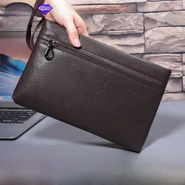 Jiameda New Fashion Atmospheric Genuine Leather Clutch Bag Men's Top Leather Handbag Large Capacity Clutch Bag Mobile Phone Bag