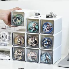 バー収納ケース75mmアクリル整理ケース引き出し式透明アワ防湿周辺バッジ大容量