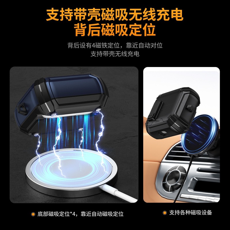 Samsung Galaxy Buds3/3Pro Bluetooth ヘッドフォン カバー、ロック バックル磁気ホルダー付き、落下防止保護ケースに適しています。|undefined