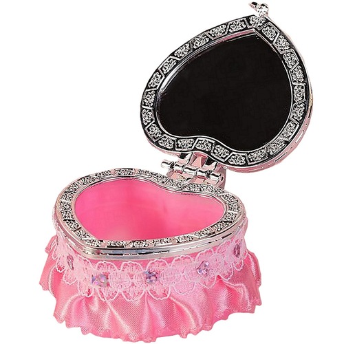 Heart Plastic Mini Heart Shaped Little Girls Jewelry Box Makeup Accessories Storage Box Jewelry Headwear Gift Box Wholesale