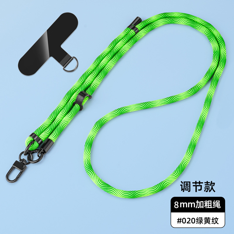 Cordón para teléfono móvil de 8mm, cuello colgante, mensajero, muñeca, eslinga de nailon resistente, cuerda anti-pérdida, longitud ajustable, espalda