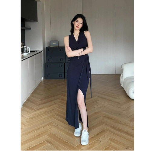 Women's Plus Size Designer Striped Dress 2025 Summer Trendy Item Long Dress with Charming Style