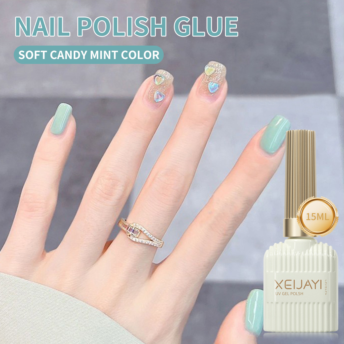 Esmalte Gel Verde Menta Sin Enjuague Secado Rápido para Salón de Uñas image 7