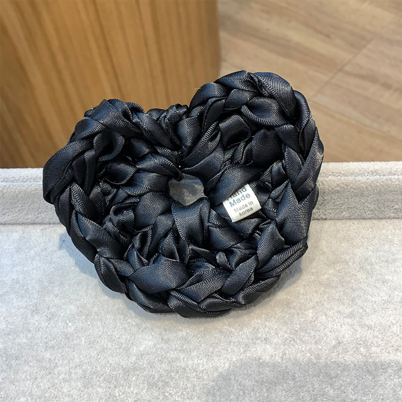 Isladegar blogger con color brillante tejido a mano gran flor amor bola cabeza de caballo anillo de cabello cuerda cabeza