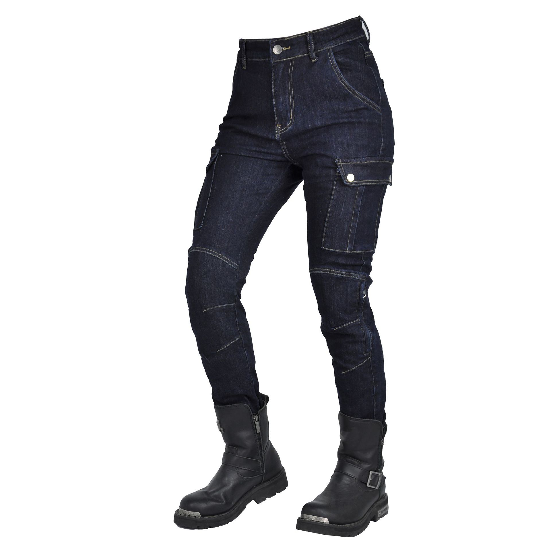 VOLERO mujer Caballero Harley estilo jeans motocicleta montar casual retro motocicleta carreras anti-caída Pantalones