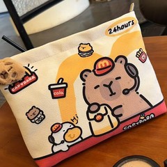 キャンバスバッグ ハンドバッグ カピバラ ジッパー付き 可愛い 日常使い マクドナルド カピバラ ハンドバッグ