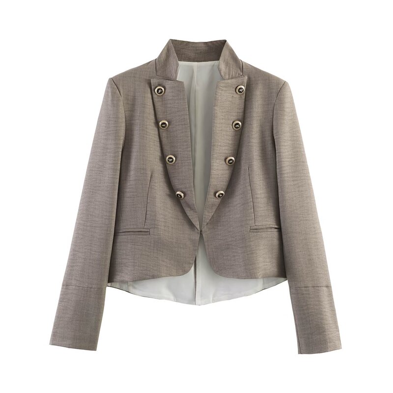 Pb&Za Women's Clothing 2026 Summer New Style Elegant Commuter Slim-Fit Blazer with Flap Buttons 2736494