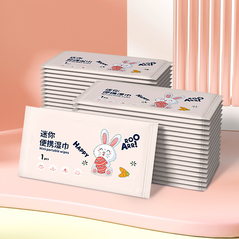 Pure water wet wipes single piece [cute bunny]