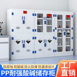 PP酸碱柜实验室试剂柜化学药品柜防腐蚀强酸强碱双锁储存柜器皿柜