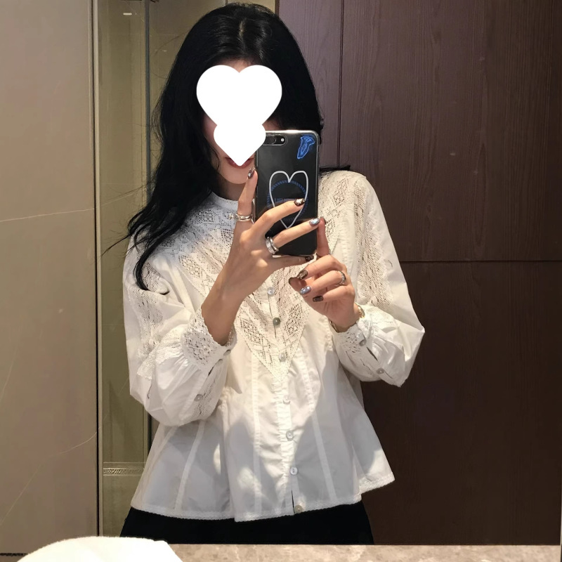 Ears 2/28 20:00 Antique Lace~Exquisitely Crafted Vintage Hollow Lace Patchwork Shirt Top Ears 2/28 20:00 Antique Lace~Exquisitely Crafted Vintage Hollow Lace Patchwork Shirt Top