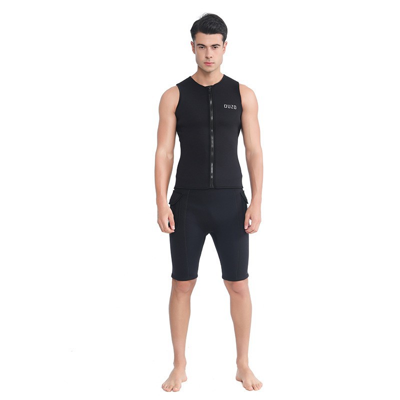 OUZO trajes de buceo de 3mm chaleco de buceo para hombres CR superelástico con camisa cálida para mujeres surf de vela pantalones cortos