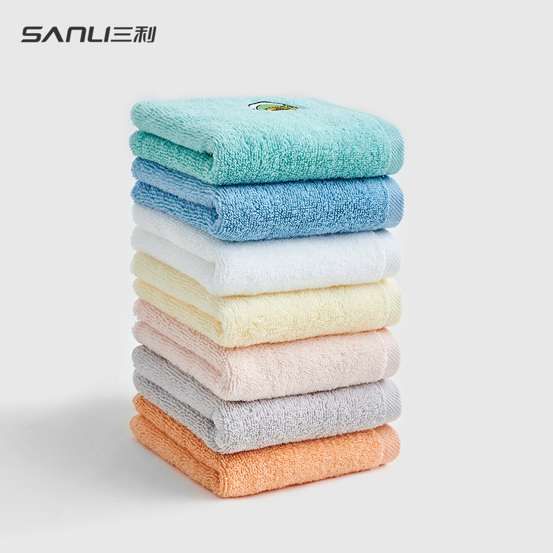 [New] Sanli Towel 25*50 Baby Face Towel Pure Cotton Towel Embroidered Hand Towel Baby Drool Towel 