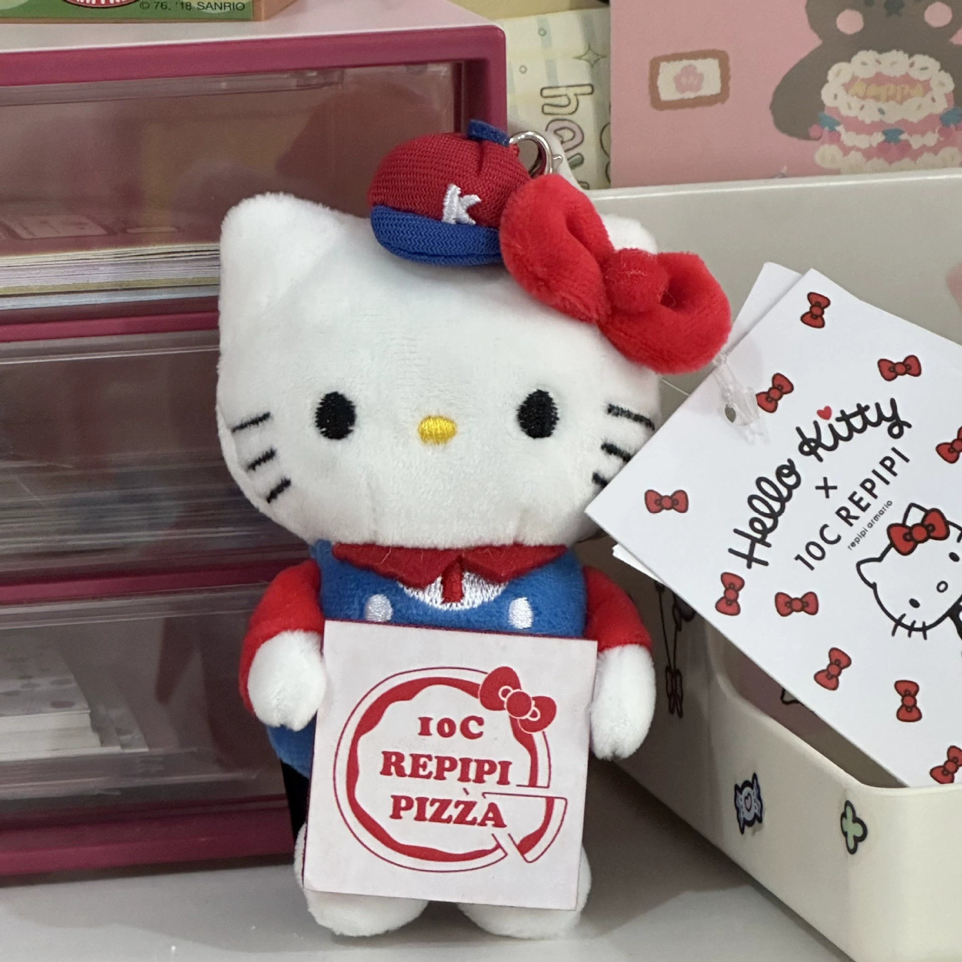 Плюшевый брелок-подвеска Hello Kitty, милый кукольный брелок для сумки, 11 см, легкий и прочный