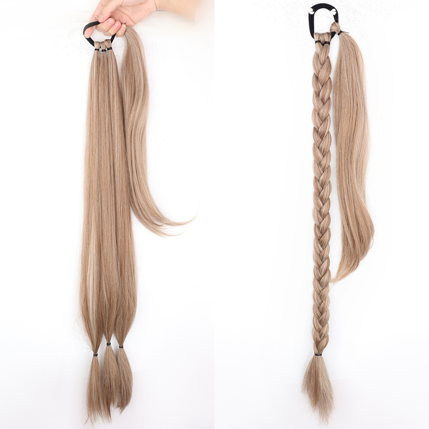 Perucas de cola de caballo mujer enredada moda extensión de cabello cola de caballo fibra sintética peruca cola de caballo peruca