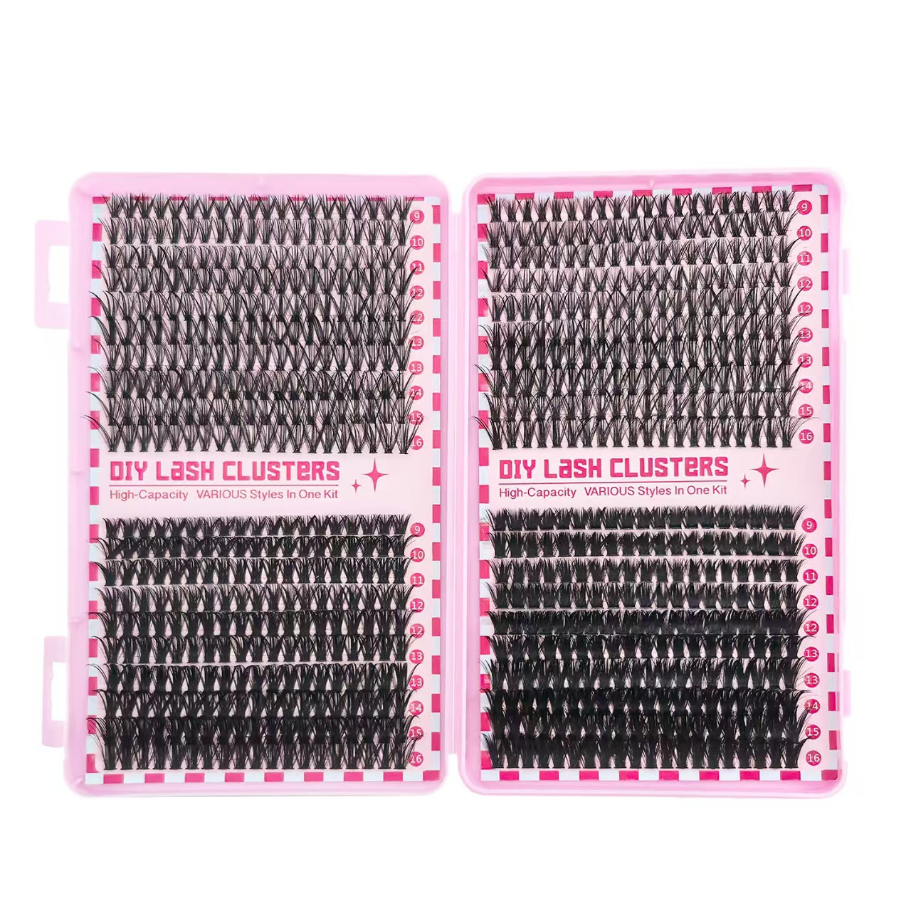 Nuevo conjunto de pestañas falsas mezcladas que contienen herramientas de pinzas de pegamento, herramientas de maquillaje de belleza al por mayor.