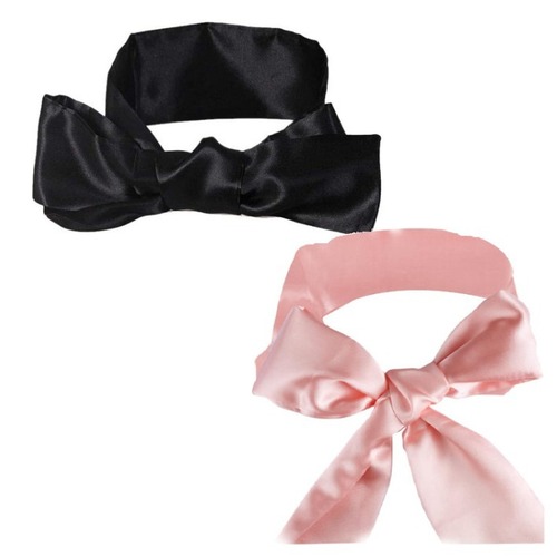 Manufacturer's imitation silk two-color eye mask love decoration binding hands red black light-shielding binding face mask flirting toy