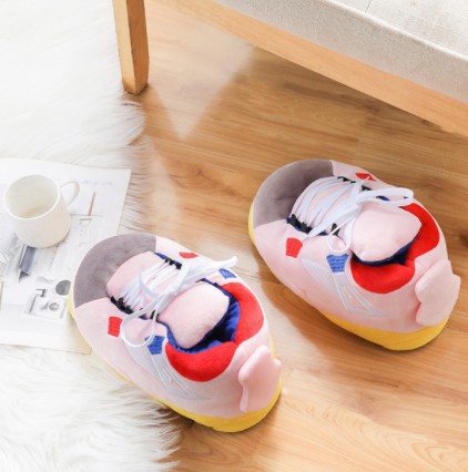 Tiktok mismo estilo parodia zapatos de grasa Coco pareja Zapatillas de algodón volver al futuro casa piso Kang hebilla 1 zapatos de algodón
