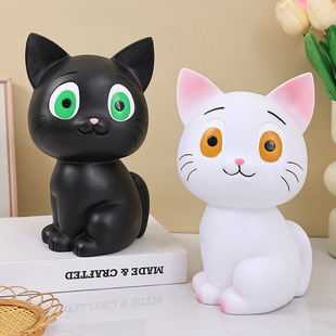 New Cross-Border Amazon Hot-Selling Black Cat Piggy Bank Creative Cute Money-Stealing Cat Children's Piggy Bank Anti-Fall Piggy Bank
