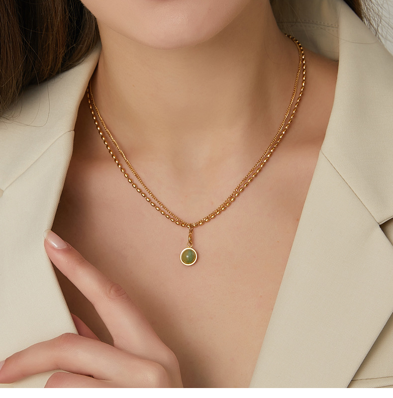 Geometric Pattern Fashion Geometric Titanium Steel Gold Plated Necklace 1 Piece