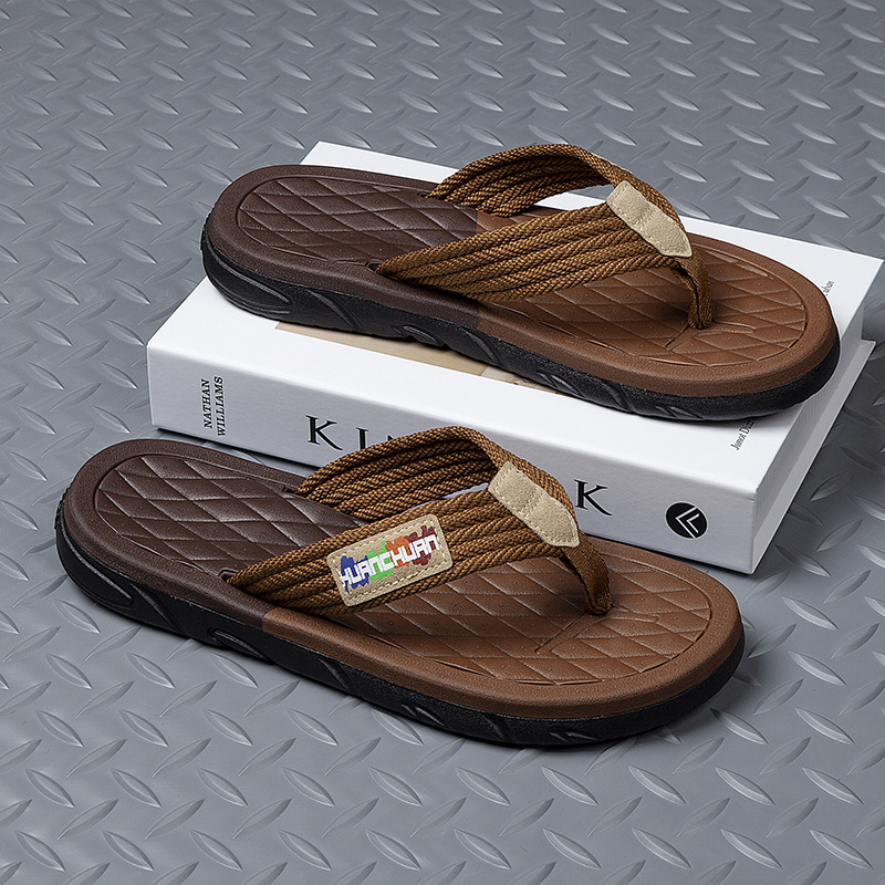 2025 Summer New Cross-Border Men's Thick-Soled Flip-Flops Casual Trendy Fashion Versatile Non-Slip Wear-Resistant_voghion.com