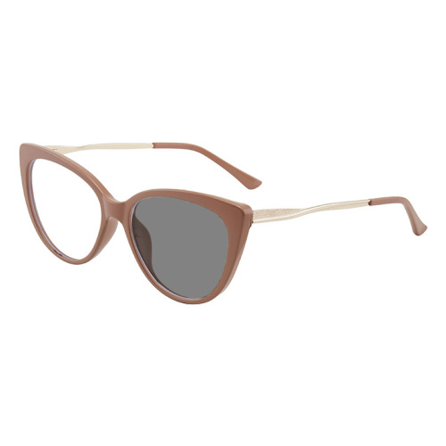  New Retro Trendy Women's Metal Anti-Blue Light Glasses Frame Ultra-Light Fashion Personalized Cat Eye Color Changing Flat Mirrors