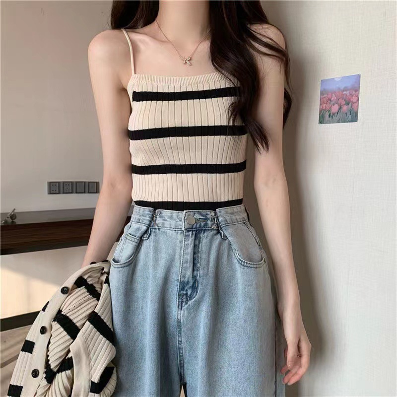 81g Weight Long Sleeve Sleeve Length Single Breasted Placket Type Ice Silk, Polyester Fabric Type Short Top Length Knitwear Tops Type Daily Occasion Round Neck Neckline Slim Fit Type Stripe Pattern Spring, Autumn Season Women's Gender Casual Style Wholesale Women's Ice Silk Polyester Casual Stripe Long Sleeve Sweaters & Cardigans 15