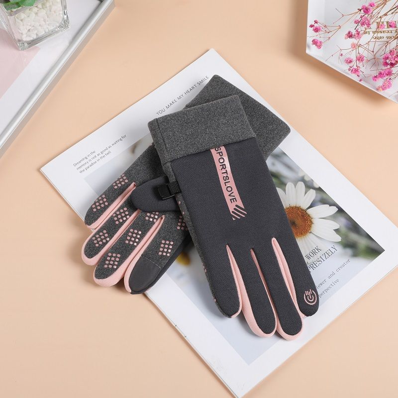 Otoño y invierno deportes al aire libre guantes calientes impermeables a prueba de deslizamiento para hombres y mujeres montar a prueba de frío guantes de pantalla táctil de lana tienda de fábrica