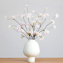 新中式仿真梨花枝假花枝条造型装饰禅意造景创意花艺设计拍摄道具