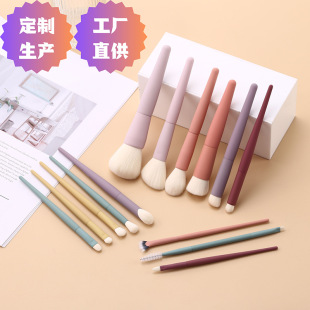 New 14 Super Soft Wooden Handle Makeup Brushes with Leather Paint Eye Shadow Oblique Foundation Blush Makeup Brush Beauty Tools