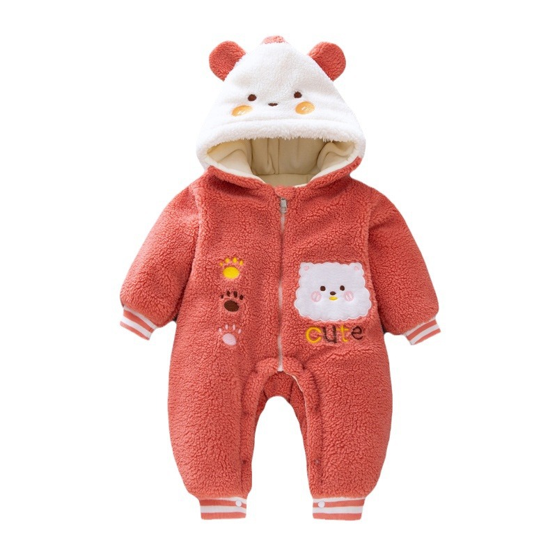 Ropa de invierno para bebés mameluco engrosado recién nacido mono con forro polar cálido masculino y femenino bebé mameluco Otoño e Invierno ropa