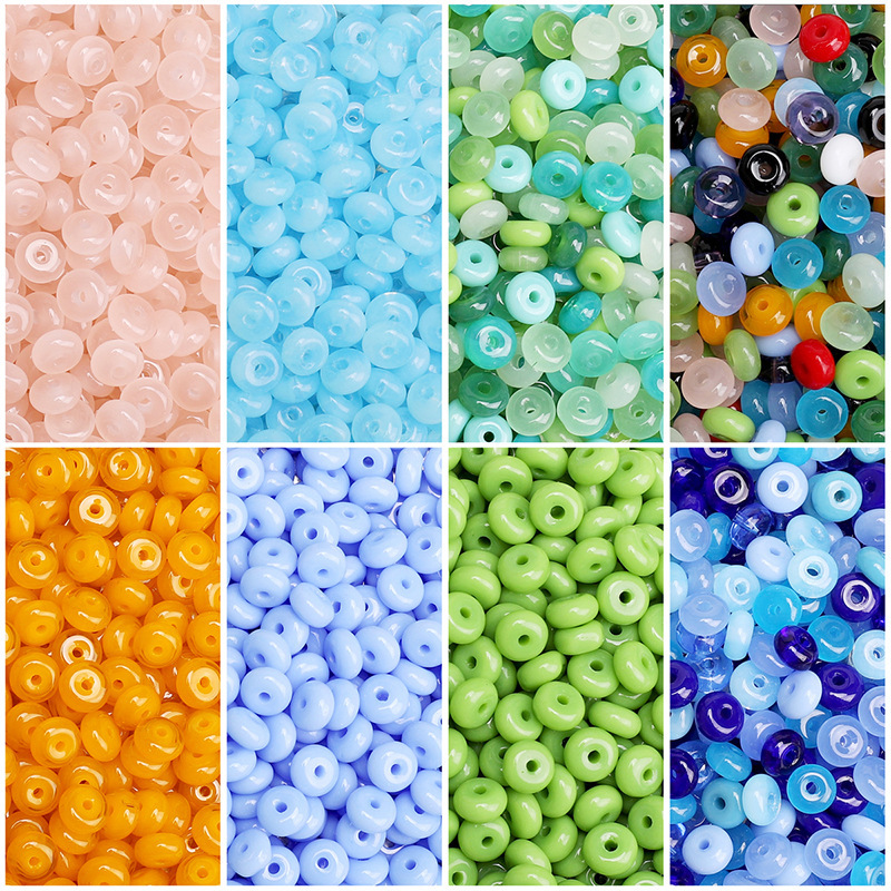 6x 3mm Domestic Glass Rice Beads Wheel Beads DIY Handmade Bracelet Necklace Mobile Phone Chain Accessories