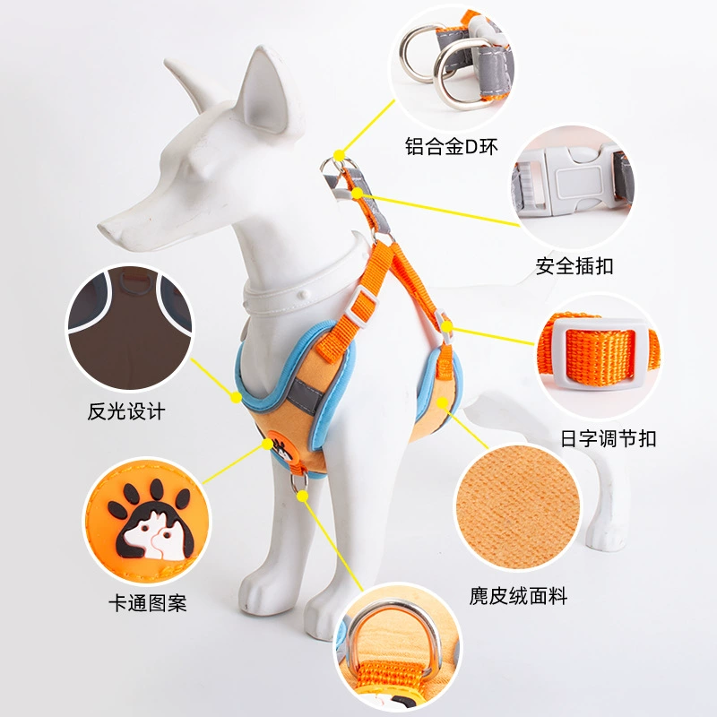 Dog leash vest-style pet small dog chest strap for breathable high-legged Bichon bear chest strap dog walking leash
