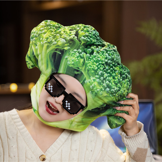 Wholesale broccoli headgear hat plush vegetable photo props photo props cartoon headgear props Wholesale broccoli headgear hat plush vegetable photo props photo props cartoon headgear props