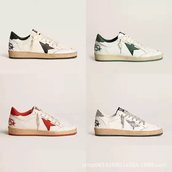 2024 Spring/Summer Women's BALLSTAR Dirty Sneakers with Hidden Heel Lace-Up Casual Skate Shoes Men's Spring New Arrivals