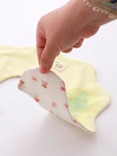易顽宝 Children's double-sided waterproof cotton eating bib, 0-2 years 2