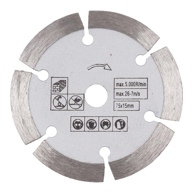 Mini hoja de sierra de amoladora angular de 3 pulgadas hoja de corte hoja de sierra de 75mm hoja de sierra de madera muela de metal hoja de molienda 10mm orificio interno