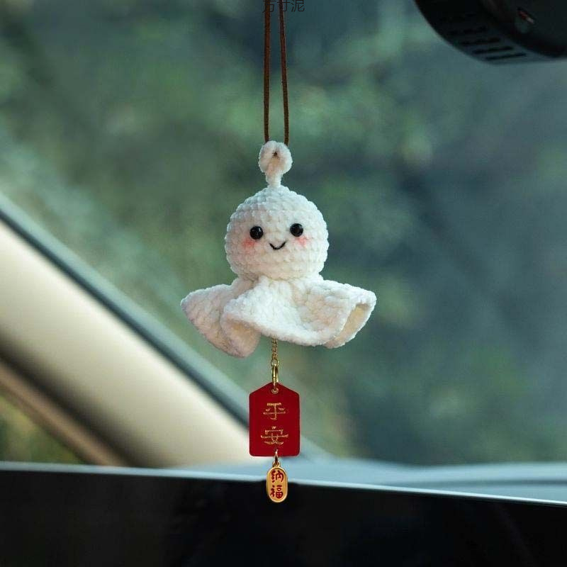 車の装飾の女子学生のかわいいdiyの晴れた日の人形の完成品の手作業はバックミラーの掛け物のぬいぐるみの工場の卸売りを編みます。|undefined