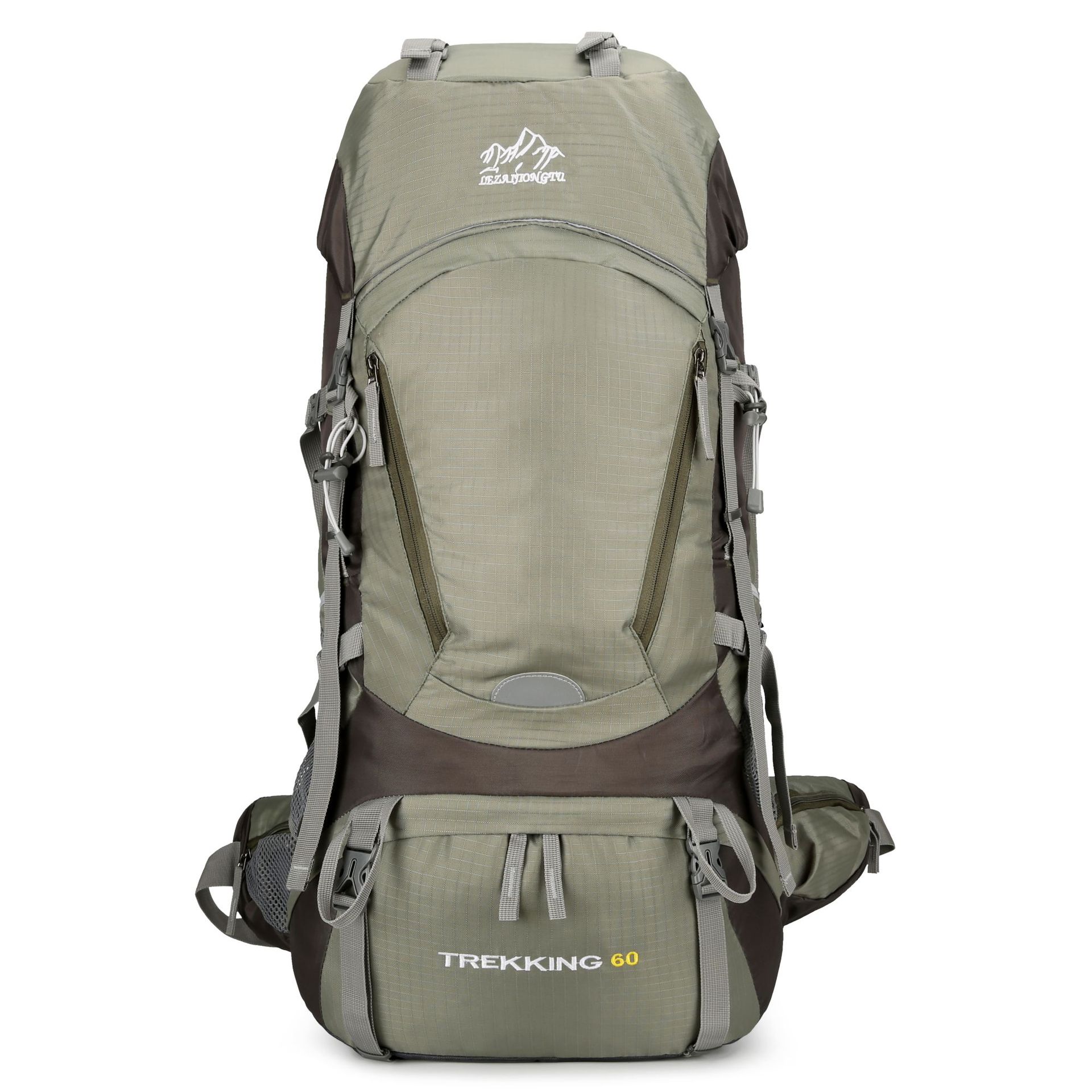 Mochila Profesional de Montañismo 60L de Nylon, Impermeable y Transpirable, para Deportes al Aire Libre
