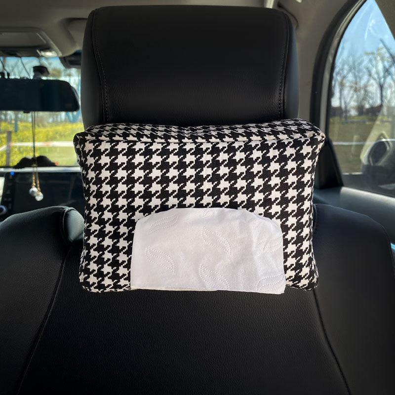 Car-mounted tissue box, car interior hanging tissue box, creative cute cartoon handlebar console seatback tissue pack