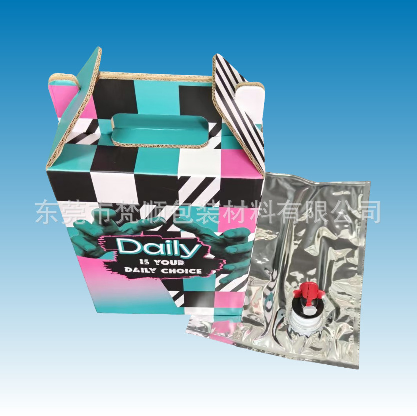 Customized 2L Aluminized Box-In-Bag Red Wine Juice Milk Butterfly Valve Liquid Box-In-Bag