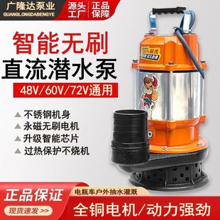Shanghai Brushless Dc Stainless Steel Submersible Pump 48V60V72V Intelligent Water Pump Agricultural Irrigation Battery Car Water Pump