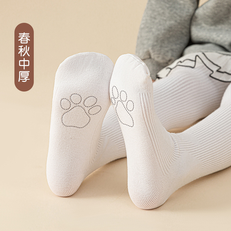 Children's Leggings Spring and Autumn Non-Slip Foot Protection Baby Tights Medium-Thick Winter Outerwear White Girls' One-Piece Dance Tights