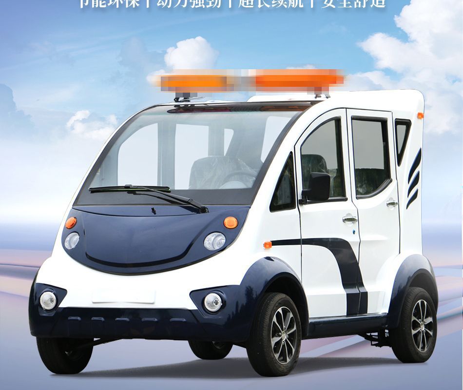 Electric Patrol Car for Residential Property Management, Semi-Enclosed Sightseeing Vehicle, Security Custom-Made 4-8 Seat Electric Patrol Car