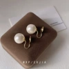 Mosquito coil from pearl, ear clips, 12mm