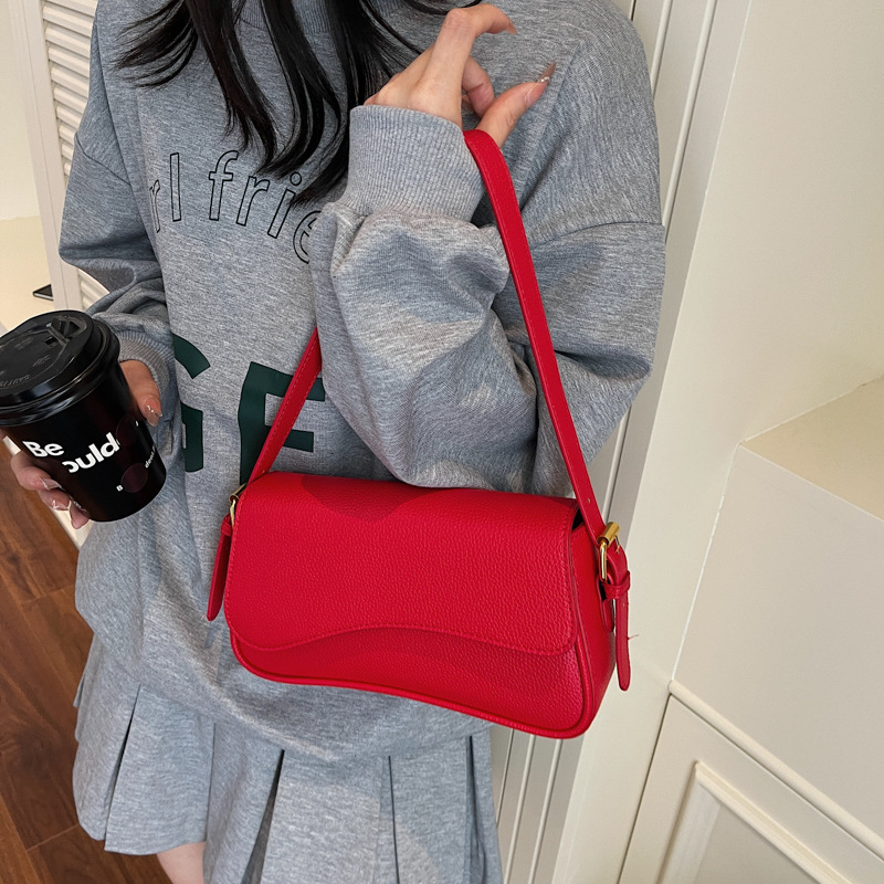 Bolso de textura transfronteriza 2025 verano nuevo bolso femenino moda patrón de lichi bolso de hombro simple bolso de mensajero de viaje