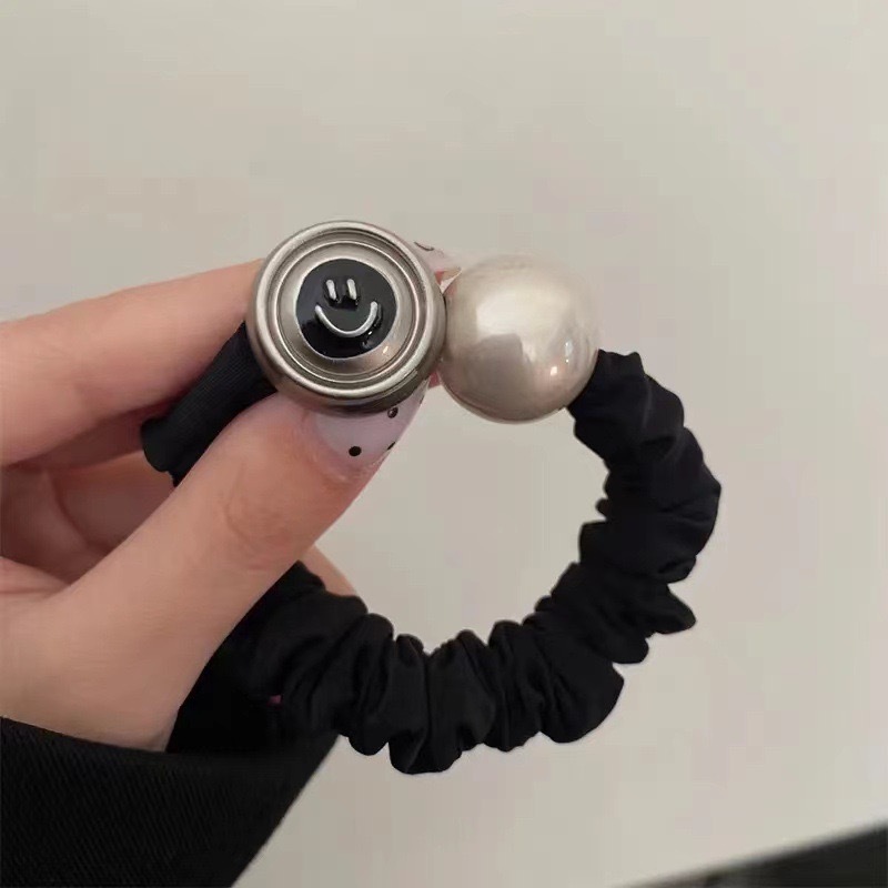 洗練されたアルファベット笑顔真珠髪輪タオル輪髪ひも耐久性皮筋後にポニーテールひもins風女|undefined