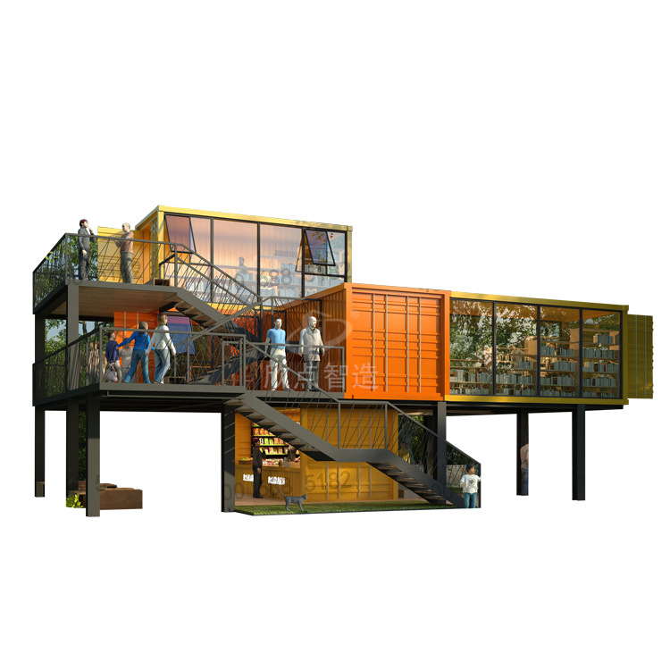 Residente Casa contenedor Casa integrada prefabricada Casa de tablero móvil con baño Distrito comercial Oficina móvil